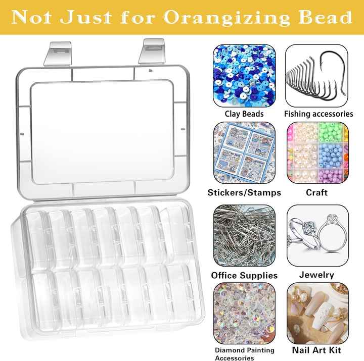 15 Pieces Small Bead Organizers Plastic Storage Bags Small Containers with Craft Supply Bag 