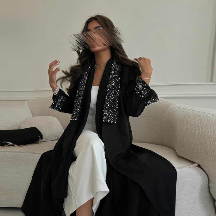 Black open abaya 