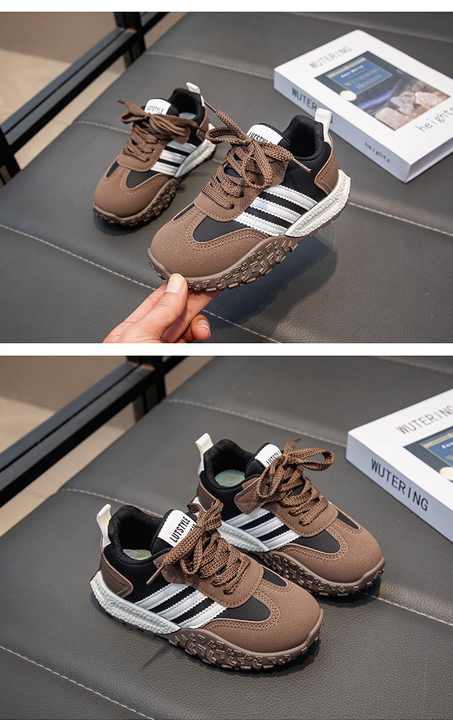 أحذية رياضية غير رسمية للجنسين للأولاد والبنات . Unisex Boys Girls High Quality PU Leather Casual Sneakers