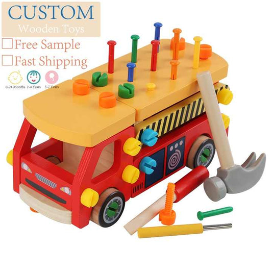 Wooden children's play set consisting of nuts and 