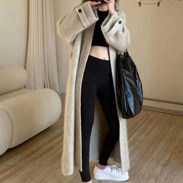 Casual long sleeve knitted coat 