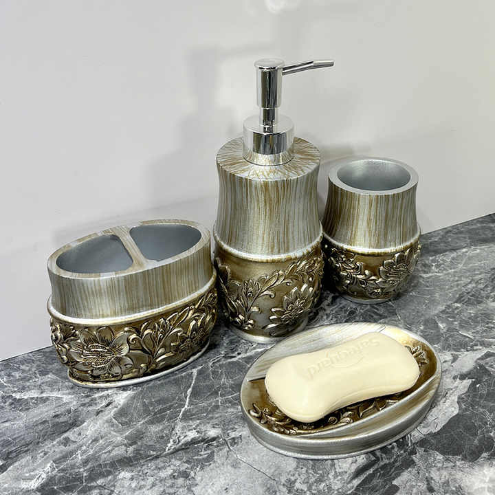مجموعة مستلزمات حمام فندقية حديثة من أربع قطع على الطراز الاسكندنافي لوازم منزلية مطلية Modern Scandinavian Style 4-Piece Hotel Bathroom Amenities Set Home Supplies Painted