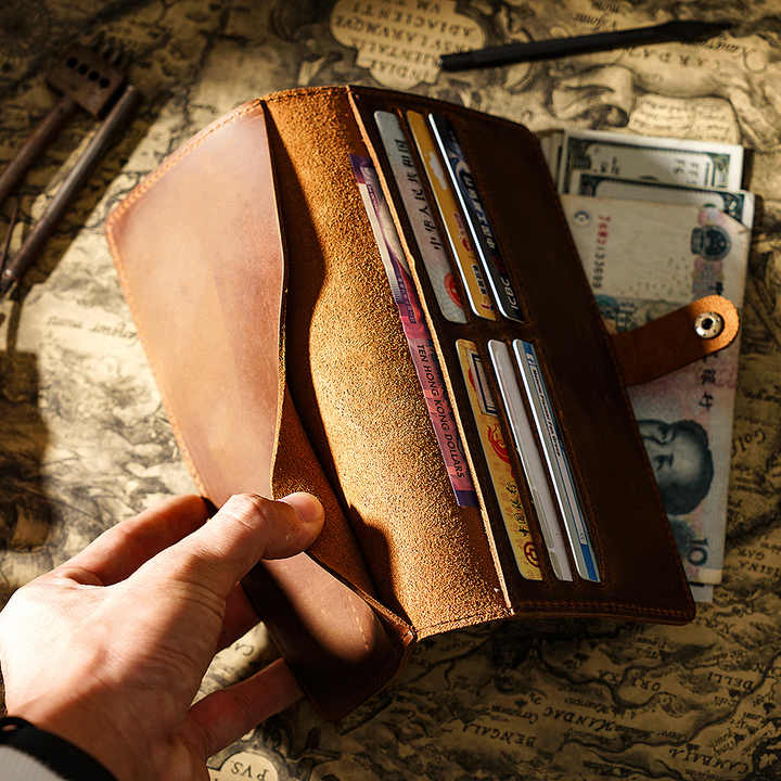 High Quality Cowhide Credit Card Wallet, Durable Genuine Leather Wallet, Essential Functional Coin Travel 