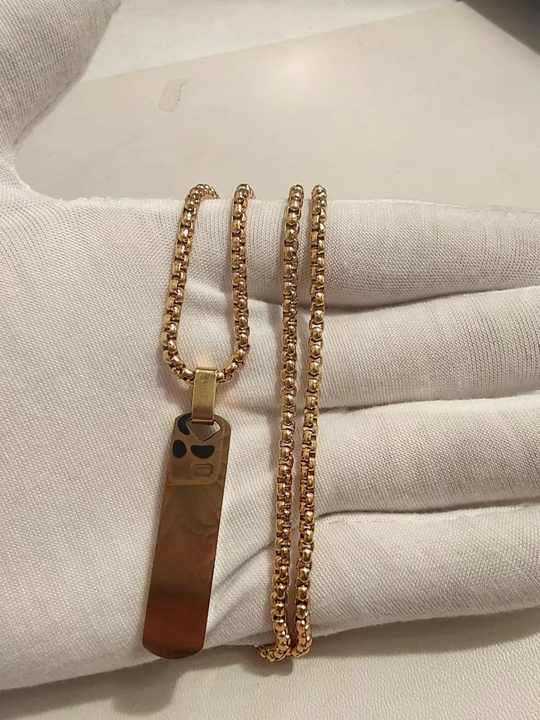 Simple Stainless Steel 3D Rectangle Necklace 