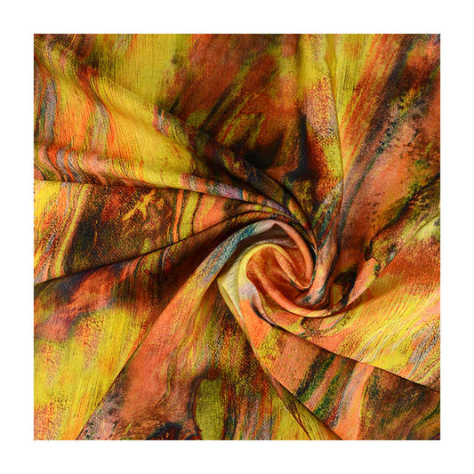 Safa Textile Custom Floral Designs Luxury-Satin Silk Chiffon Fabric 