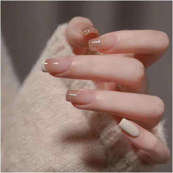 Press on Nails Faux Ongle Court Natural-Artificial Artificial Nails 