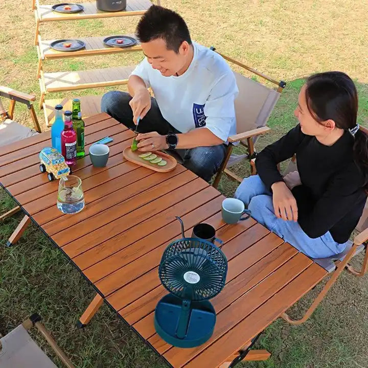 Outdoor Custom Wood Egg Table Portable Hiking BBQ 