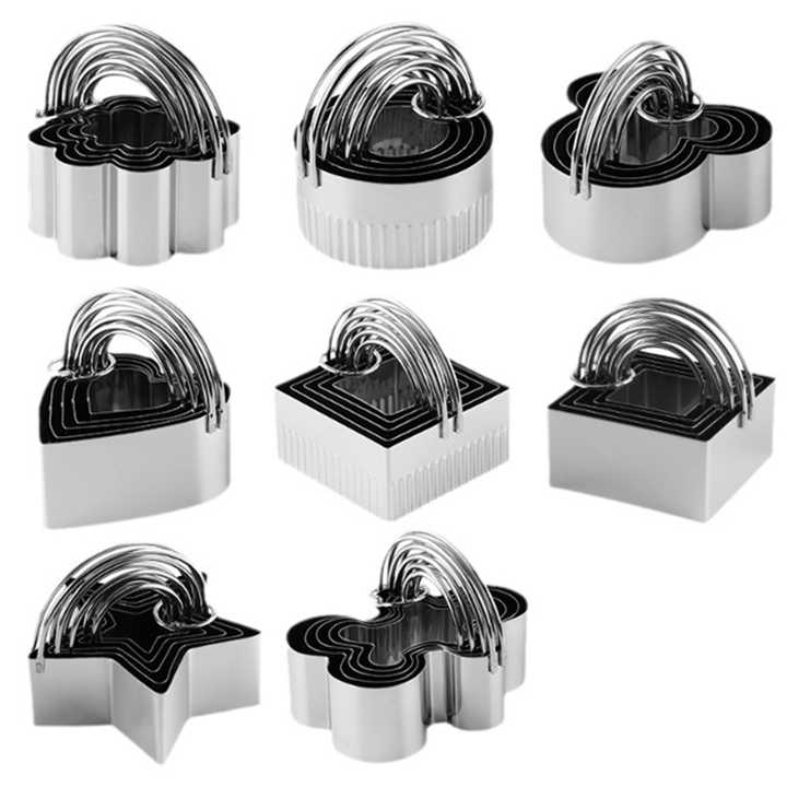 Custom Donut Cutter Set, Stainless Steel Biscuits Cutter Set, Pastry Set with Handle 