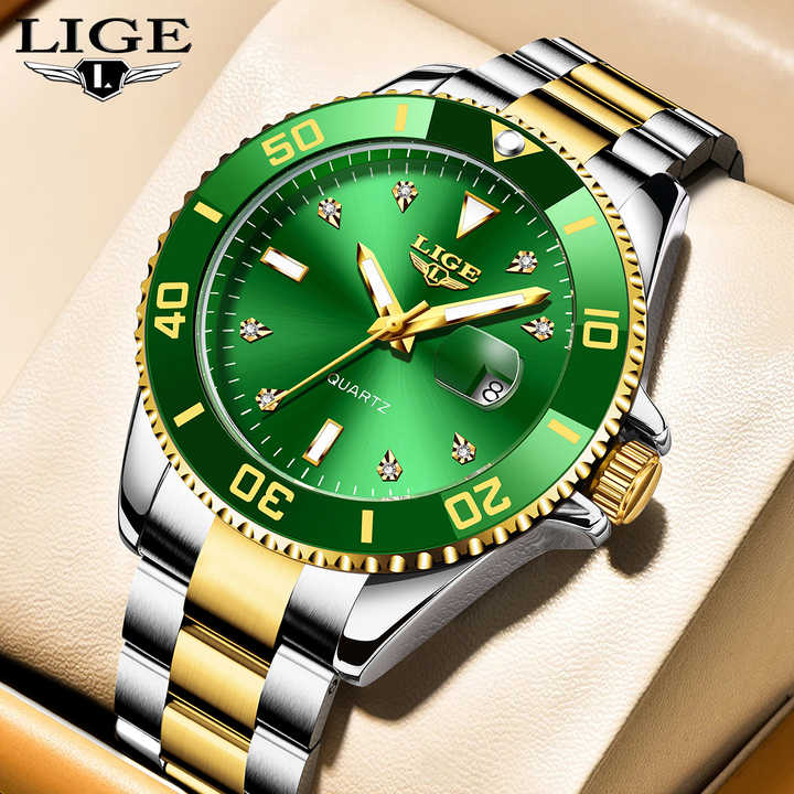 LG89152 Men's Gold-Tone Waterproof Quartz Watch 