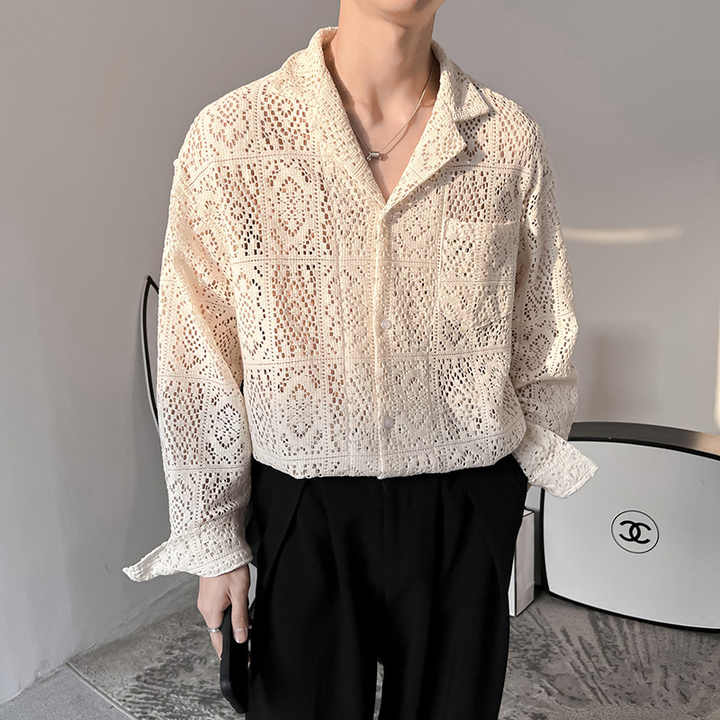 Men's summer crochet shirts 