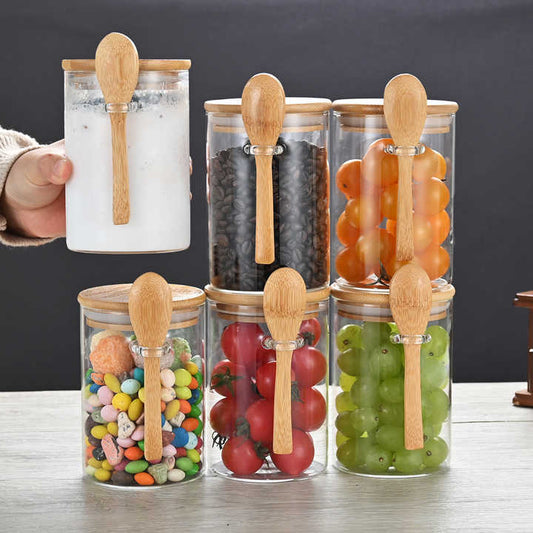 Glass storage container set