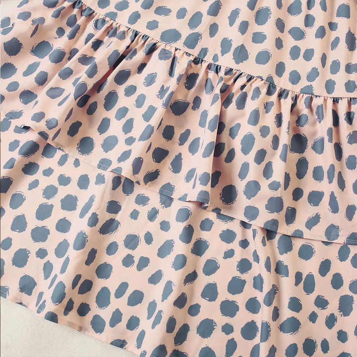 الأم والبنت - نقطة أكمام طويلة ضيقة ملابس متطابقة للأم والابنة