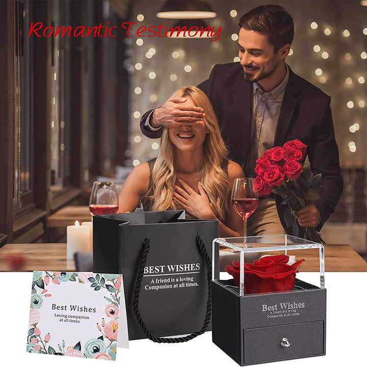 الجملة منخفضة موك زهرة أبدية مجوهرات مربع لعيد الحب هدية Wholesale Low MOQ Eternal Flower Jewelry Box for Valentine's Day Gift