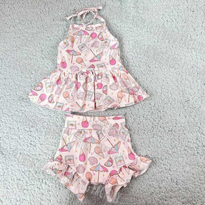DH OEM Sleeveless Tank Peplum Summer Clothing Set 