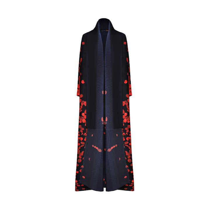 Black polyester abaya 