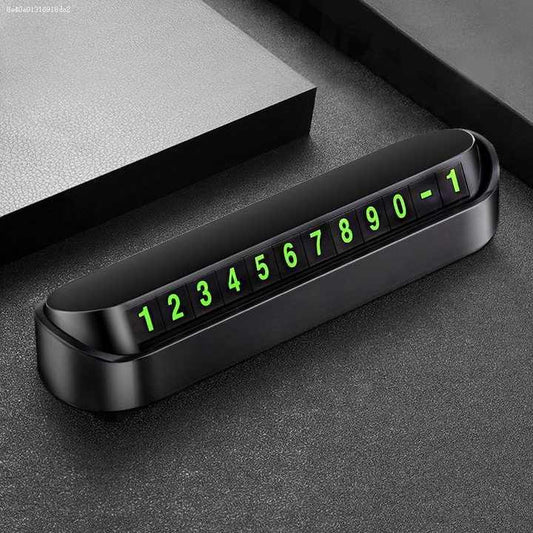 إبداعي داخل السيارة مصباح ليلي ABS معدني . Creative Car Interior Night Light ABS Metal Temporary Parking Plate Interior Kit for Car Phone Card Transfer