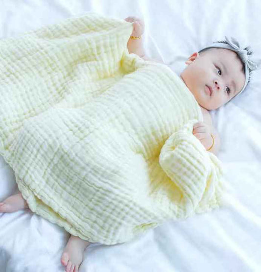 6 Layers Chunky Muslin Natural Cotton Breathable Skin Friendly Chunky Wrap Ultra Soft Absorbent Baby Bath Blanket Towel Swaddle Blankets 