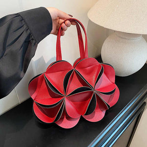 Women's Red Flower Design Handbag