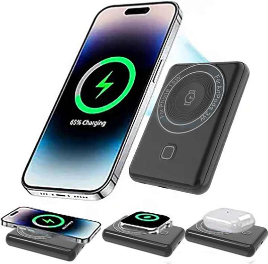 Magnetic portable battery. 