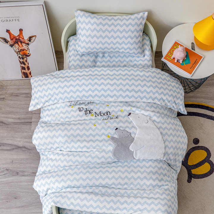 Sizes Baby Sizes Sheet Sets Cotton Knitted Quilt, Pillowcase, Mattress, Embroidered 