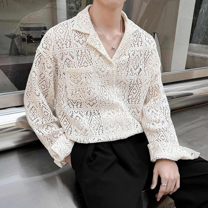 Men's summer crochet shirts 