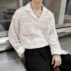 Men's summer crochet shirts 