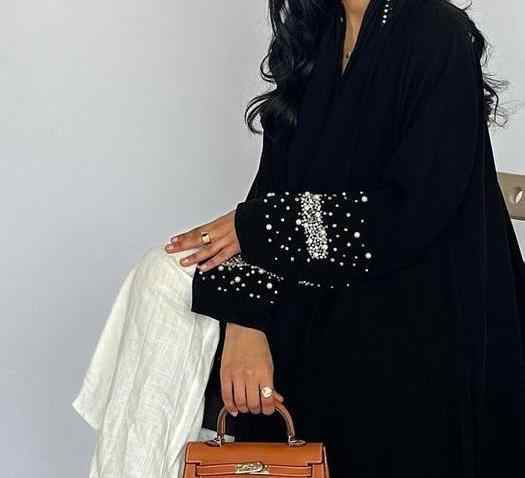Black rhinestone abaya 