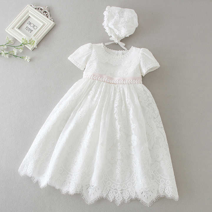 Newborn baby girls white dress 