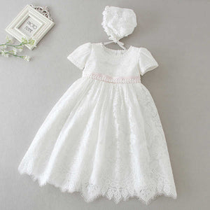 Newborn baby girls white dress 