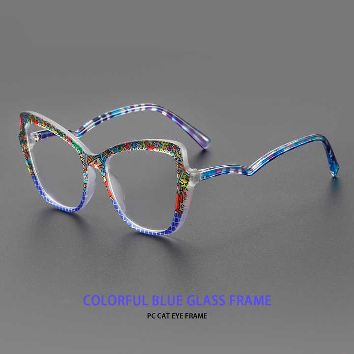 New Fashion Retro Black Cat Eye Women Glasses Brand Design Anti Blue Light Eyeglasses Frames 