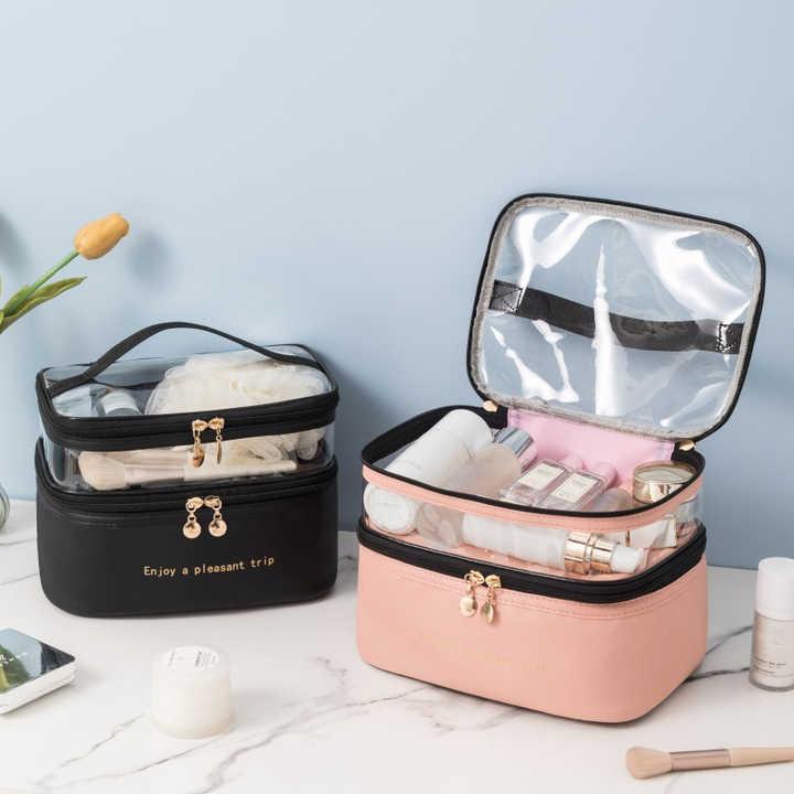 Double Layer Transparent Makeup Bag
