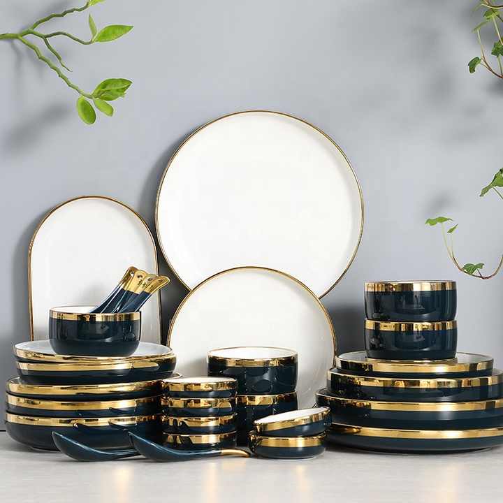 European dinner set wholesale ceramic plates dinnerware 