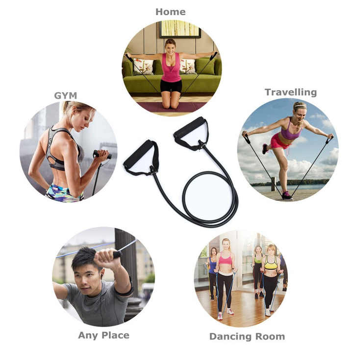 Rubber resistance band exercise 