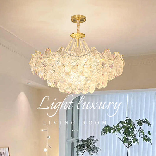 French Cream Style Modern Simple Luxury-Crystal Chandelier 