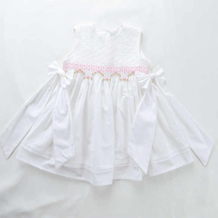 Made Princess Wedding Cotton Kids Clothe- White Christian Dresses for Little Girls 