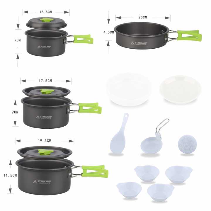 STARCAMP Anodized Aluminum Cookware Set 