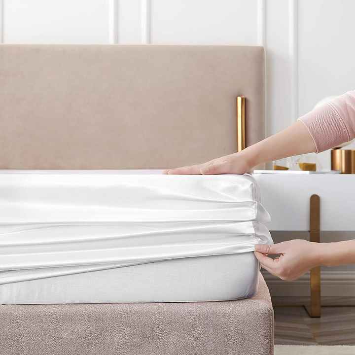 White Satin Pillowcase US Size, King Size Satin Pillowcase 