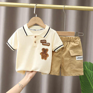 Boys' summer cotton shorts with short sleeves 
