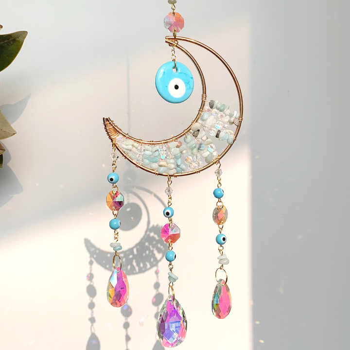 صيد شمس عالي الجودة من الكريستال الطبيعي . High Quality Natural Crystal Sun Catch Moon Catch
