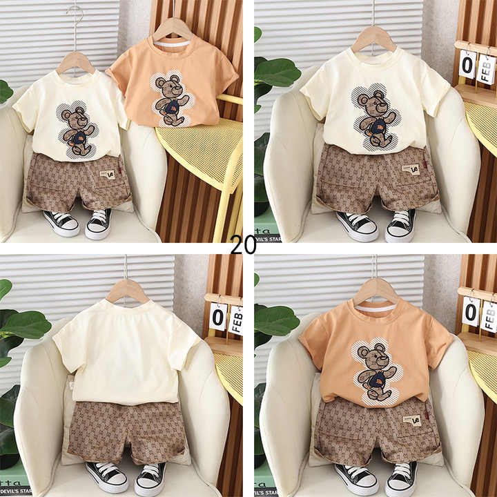 شورت اولاد ملابس اطفال للاولاد مع دب مطرز