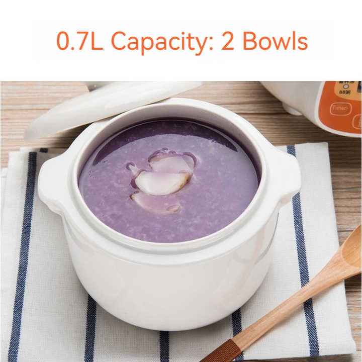 TONZE Portable Slow Cooker OEM Yogurt Porridge Baby Food Maker 0.7L Mini Ceramic Pot Travel Electric Cooker 