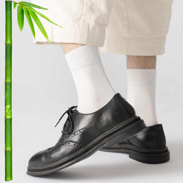 Pure Color Breathable Cotton Dress Socks Men's Tube 