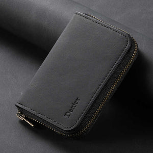 RFID Blocking Zip Wallet with Multiple Card Slots _ Faux 