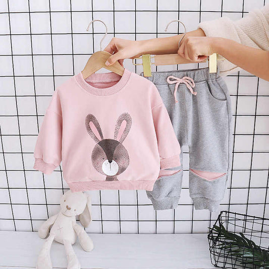 New Design Spring Autumn Girls Long Sleeve 2 Piece Outfits 