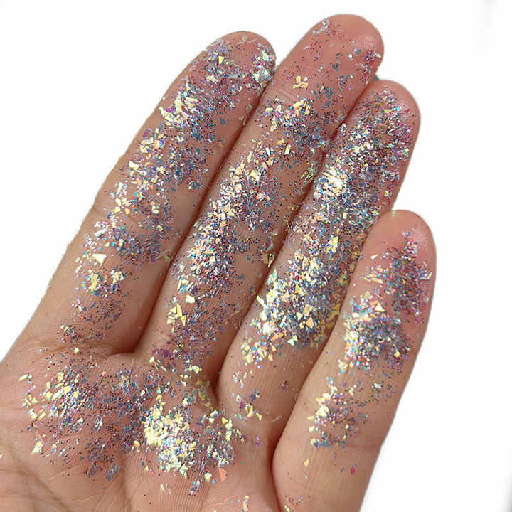 Multi-chrome eyeshadow in rainbow candy glitter colors 