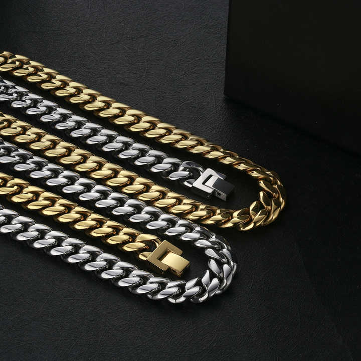 12mm 10mm 8mm Thick Miami Cuban Chain Bracelet 