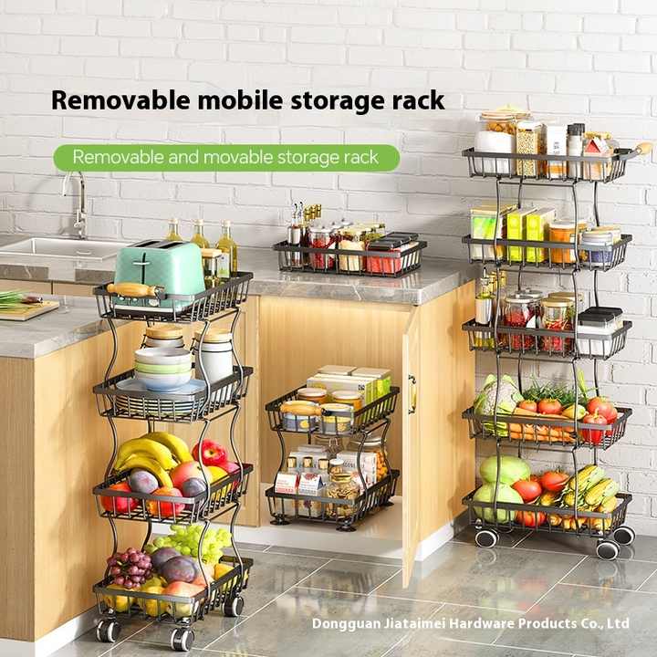 Multifunctional Kitchen and Living Room Dinnerware Organizer for Snacks, Fruits, Vegetables, Floor Dishware 