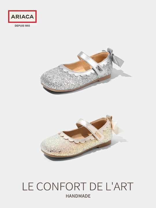 Ariaca mاري جين أحذية مسطحة لامعة فستان الأميرة مع القوس عارضة أنيقة للفتيات الصيف والخريف  Ariaca Mary Jane Flat Shoes Shiny Princess Dress Shoes with Bow Casual Elegant Girls Summer Autumn