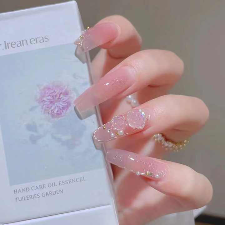 Design #337 Hand Painted False Artificial Nails 