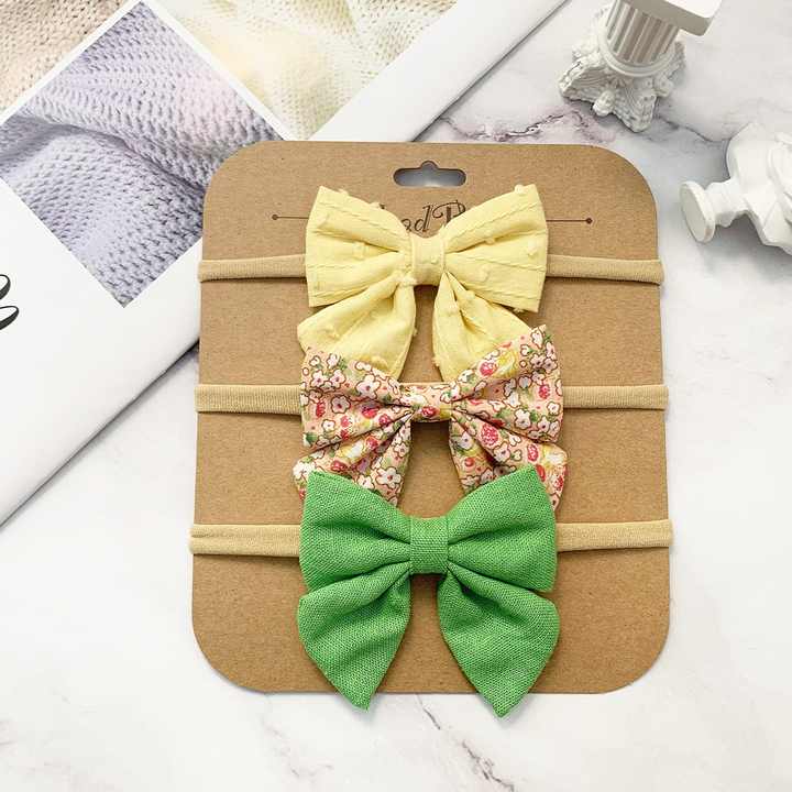 Hair Accessories Cotton Linen Hair Ribbons Nylon Hairband 